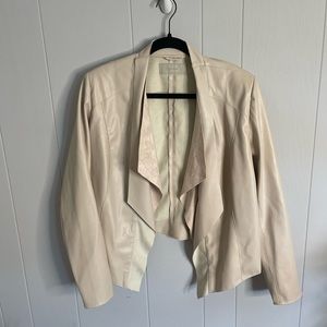 Blank NYC faux leather cream jacket